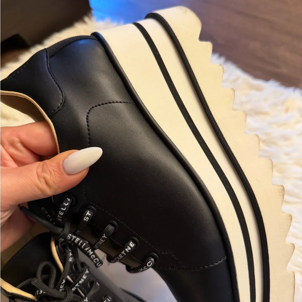 Stella McCartney Black and White Platform Shoes - Picture 8 of 13